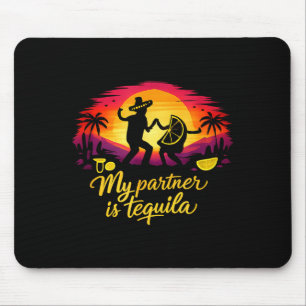 My partner is party crew sunset dance joke mouse pad