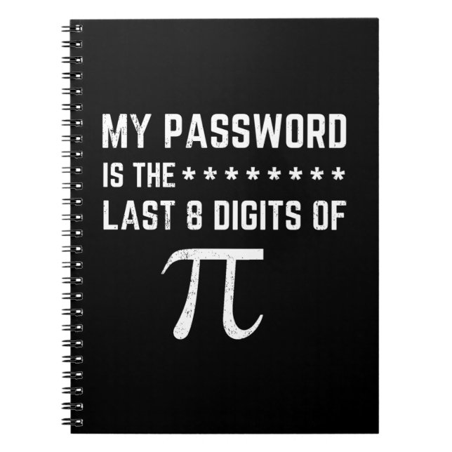 My Password Is The Last 8 Digits Of Pi Notebook (Front)