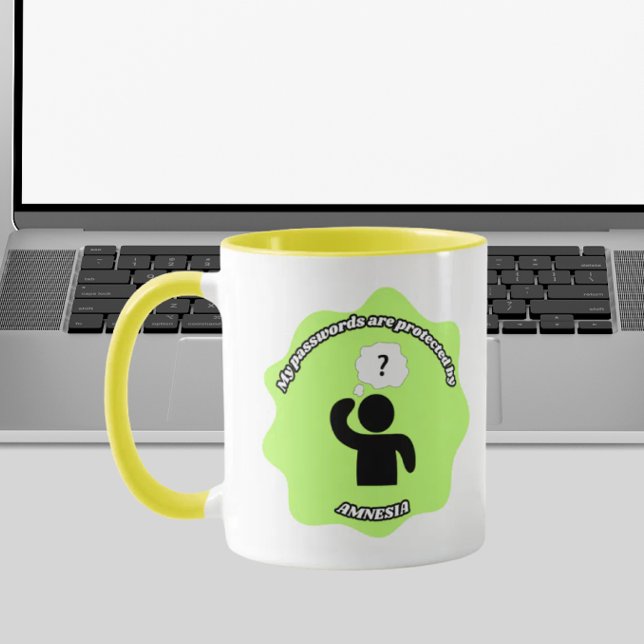 My Passwords Are Protected by Amnesia – Funny Tech Mug (Creator Uploaded)