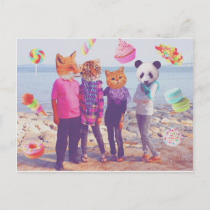 My Pastel Sweet Animal Family Postcard