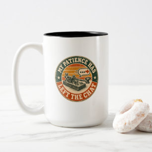 My Patience Has Left the Chat – Vintage Telegraph Two-Tone Coffee Mug