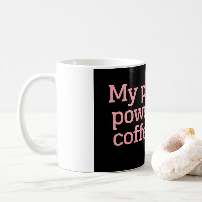 My Patience Powered by Coffee Only Funny Quote Typ Mug (With Donut)