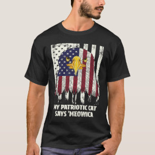 My Patriotic Cat Says Meowica Proud American Honor T-Shirt
