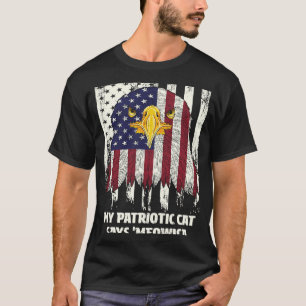 My Patriotic Cat Says Meowica Proud American Honou T-Shirt