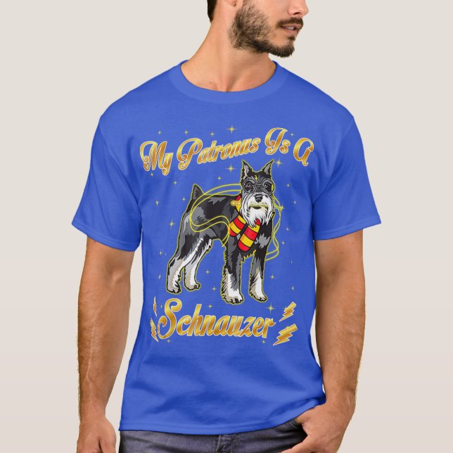 My Patronus Is A Schnauzer Harry Dog Potter  Dad T-Shirt (Front)