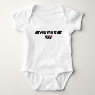 My Paw Paw is My Hero Superhero Baby Bodysuit
