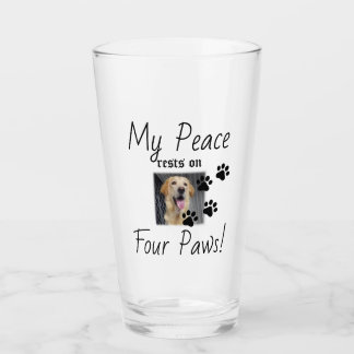 My Peace rests on Four Paws - Cute Pet Lover Quote Glass