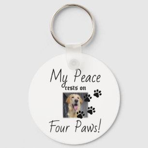 My Peace rests on Four Paws - Cute Pet Lover Quote Key Ring