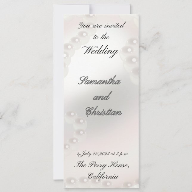 My Pearl Wedding Invitation (Front)