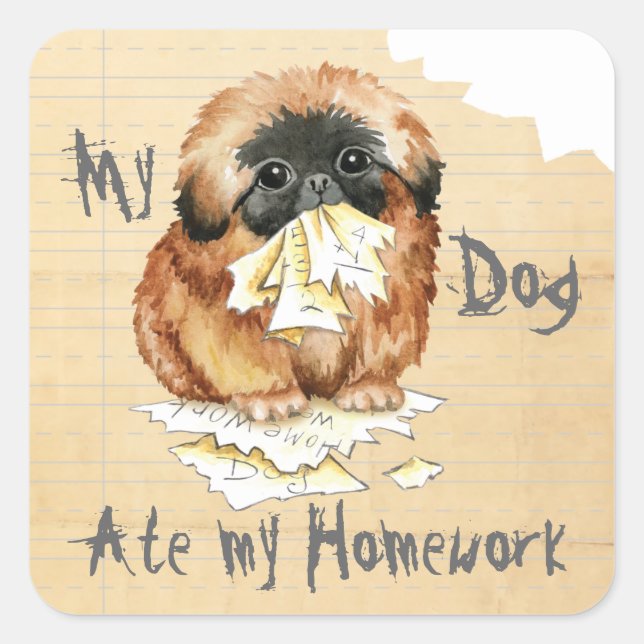 My Pekingese Ate My Homework Square Sticker (Front)
