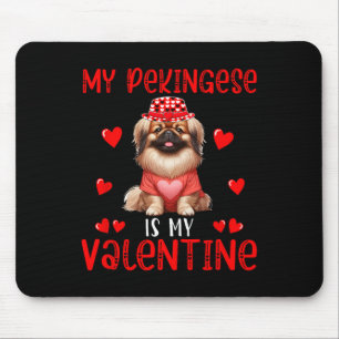 My Pekingese Is My Valentine Hearts Costume Single Mouse Pad