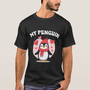 My Penguin Cute Love Hearts Valentine Romance Fun  T-Shirt