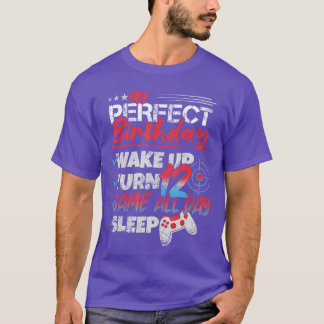 My Perfect 12th Birthday 12 Years Boy Girl Gaming T-Shirt