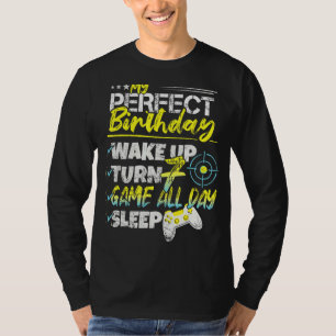 My Perfect 7th Birthday 7 Years Boy Girl Gaming T-Shirt