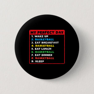 My Perfect Day Bysketbyll Fun Coach Player Women M 6 Cm Round Badge