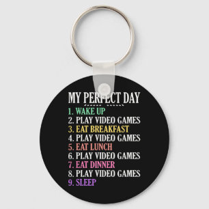 My Perfect Day Gaming Clothes Computer Video Game Key Ring