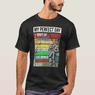 My Perfect Day Go Fishing Colourful Sunset T-Shirt