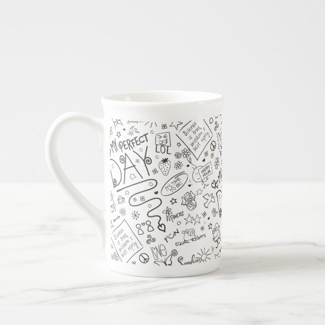 My Perfect Day - Positive Thinking 2 Bone China Mug (Left)