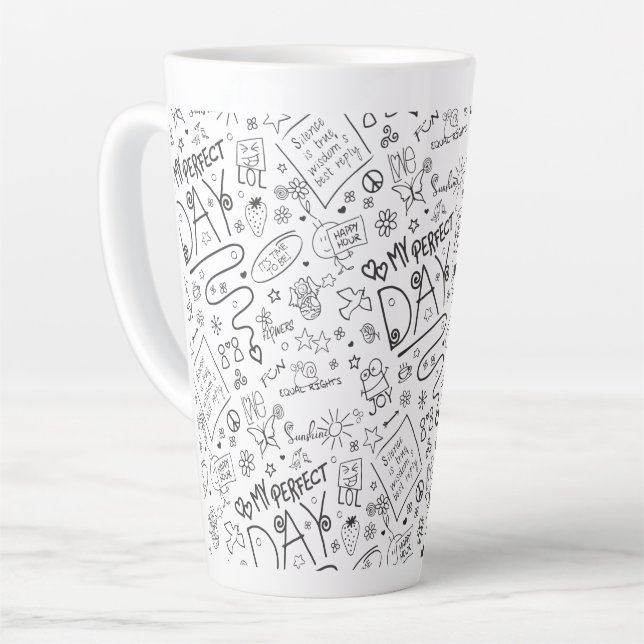 My Perfect Day - Positive Thinking 2 Latte Mug (Left Angle)