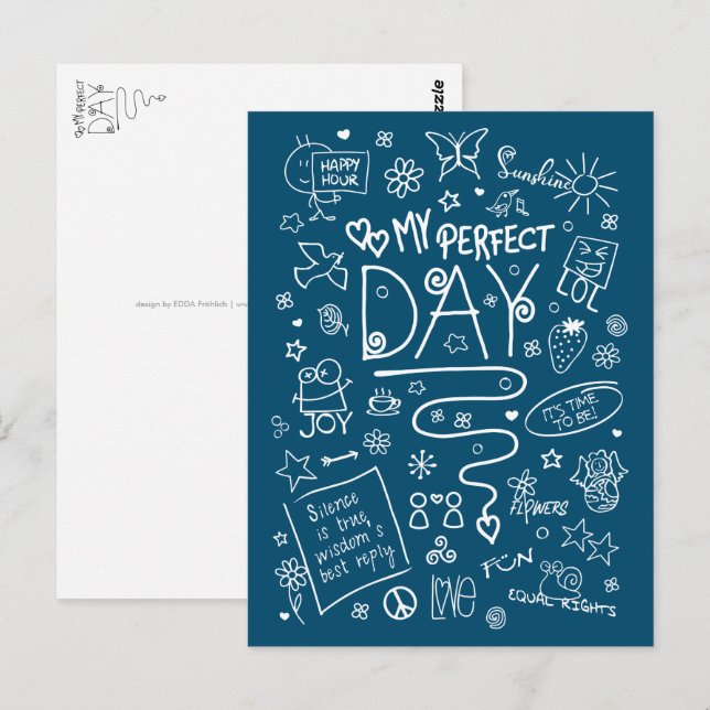 My Perfect Day - Positive Thinking 2a Postcard (Front/Back)