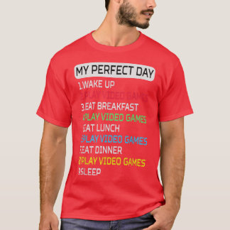 My Perfect Day Video Games Funny Cool Boys Gamer G T-Shirt