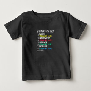 My Perfect Day Video Games Funny Grandson Gamer Baby T-Shirt