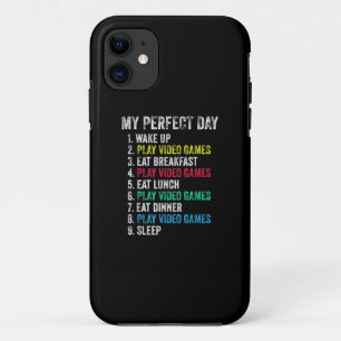 My Perfect Day Video Games Funny Grandson Gamer iPhone 11 Case