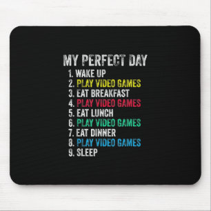 My Perfect Day Video Games Funny Grandson Gamer Mouse Pad