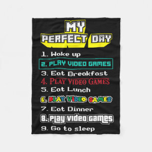 My Perfect Day Video Games - Gamer Fleece Blanket