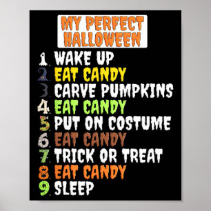 My Perfect Halloween Fun Skeleton Zombie Cool Pump Poster