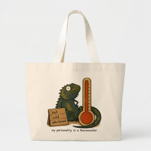 My Personality Is A Thermometer Bearded Dragon Art Large Tote Bag