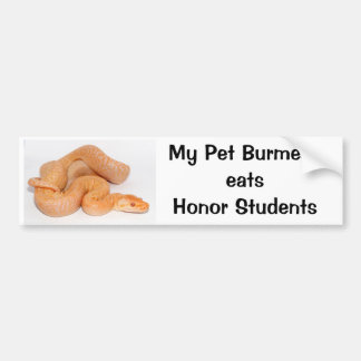My Pet Burmese Eats Honour Students Bumper Sticker