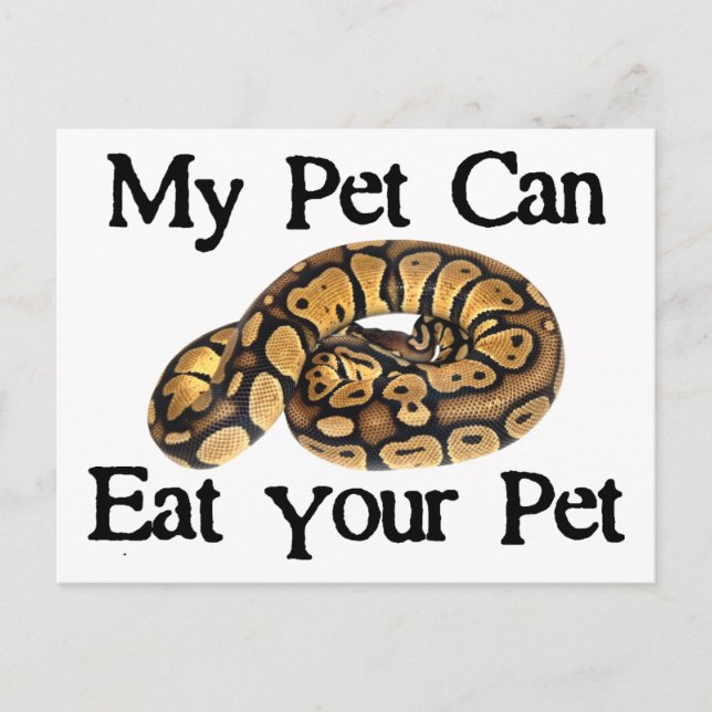 My Pet Can Eat Your Pet Postcard (Front)