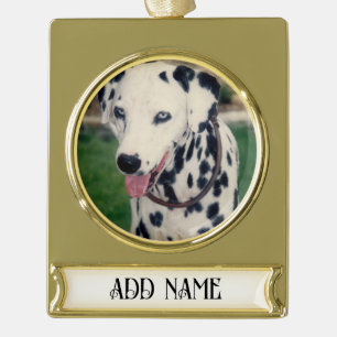 My Pet Friend Upload Your Own Photo Custom  Gold Plated Banner Ornament