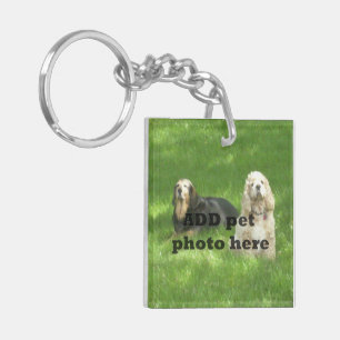 My pet is home alone photo square keychain