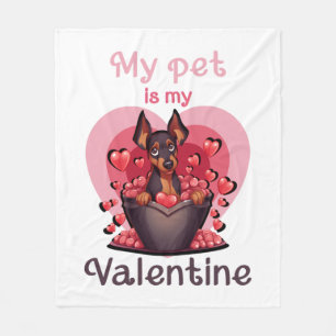 My pet is my Valentine, no 25 Classic T-Shirt Fleece Blanket