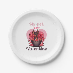 My pet is my Valentine, no 25 Classic T-Shirt Paper Plate