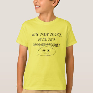 My Pet Rock Ate My Homework! humour tee shirt
