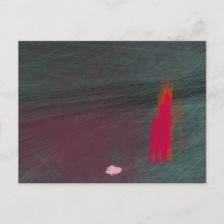 My pig burned down the house postcard