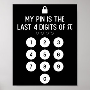 My Pin Is The Last 4 Digits Of Pi Number Symbol Pi Poster
