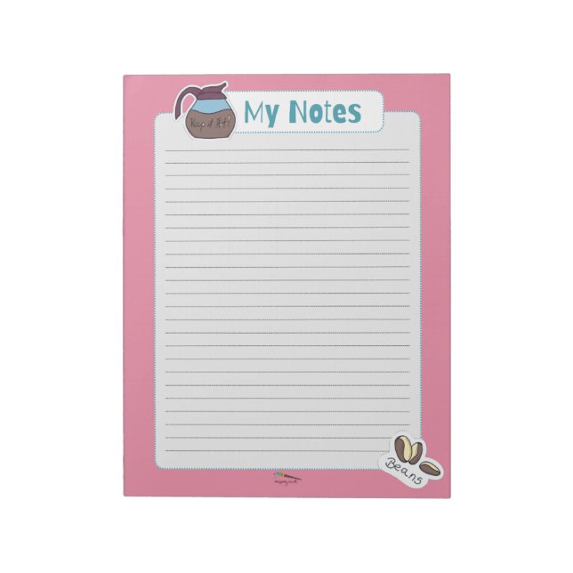 My Pink Coffee Notes Notespad (Rotated)