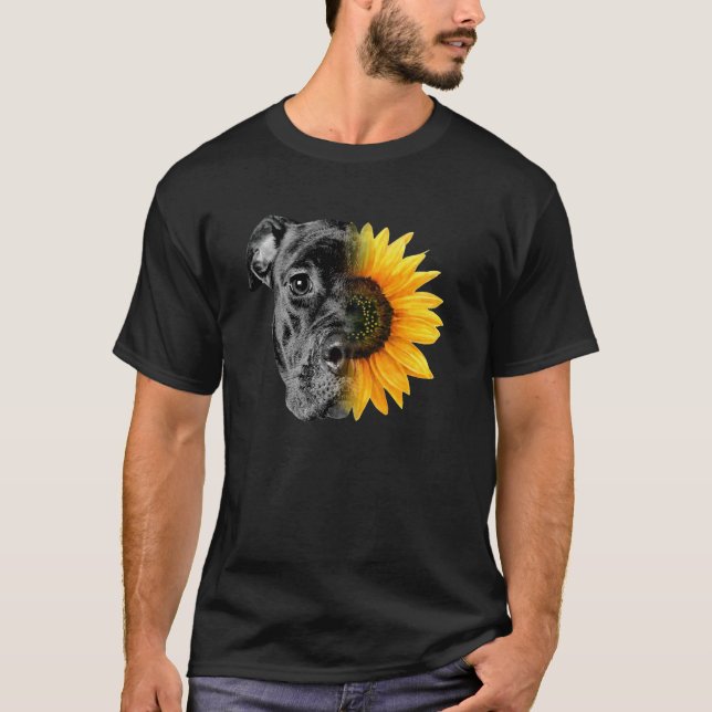 My Pitbull Is A Sunflower She s A Sunshine Hippie  T-Shirt (Front)
