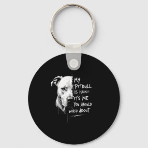My Pitbull Is Harmless Funny Pitbull Dog Warning Q Key Ring
