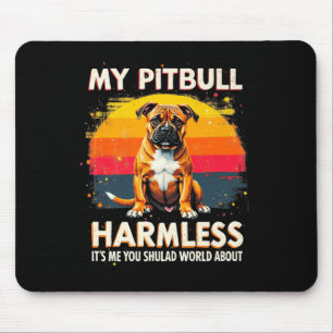 My Pitbull Is Harmless Vintage Pitbul Premium Mouse Pad