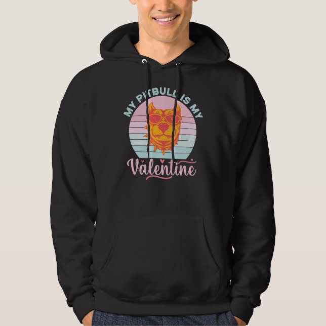 My Pitbull Is My Valentine Dog Lover Siberian Husk Hoodie (Front)