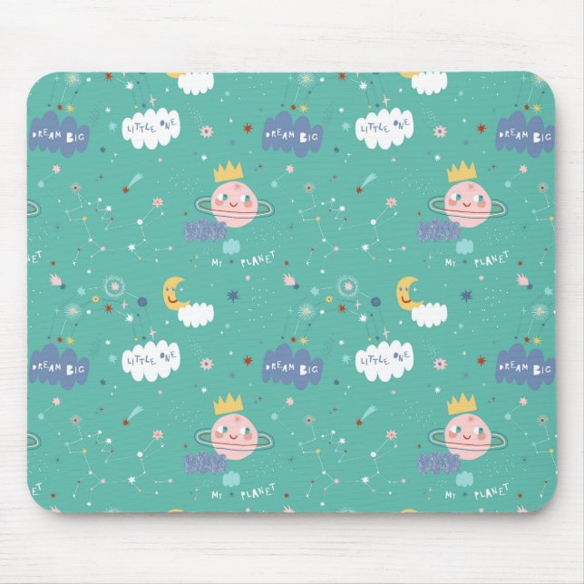 My Planet Dream Big Little One Pattern Mouse Pad (Front)