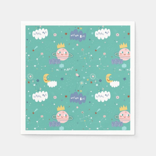 My Planet Dream Big Little One Pattern Napkin (Front)