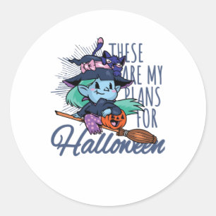 My Plans for Halloween Classic Round Sticker