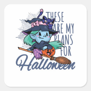 My Plans for Halloween Square Sticker