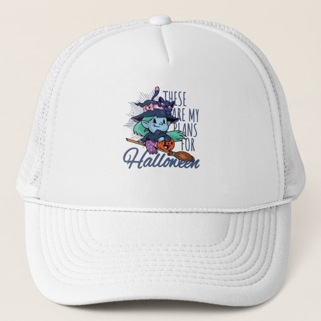My Plans for Halloween Trucker Hat (Front)